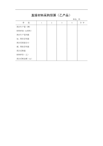 直接材料采购预算（乙产品）