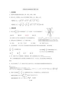 直线与双曲线位置关系典例精析