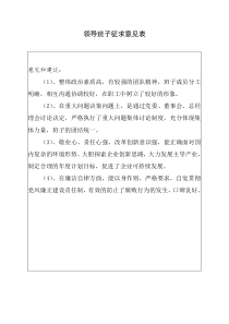 领导班子征求意见表