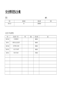 安全费用登记台账