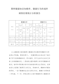 教师健康知识知晓率