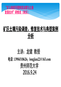 2矿区土壤污染调查、修复技术与典型案例分析(南京培训)