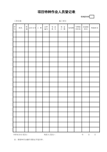项目特种作业人员登记表GDAQ20105