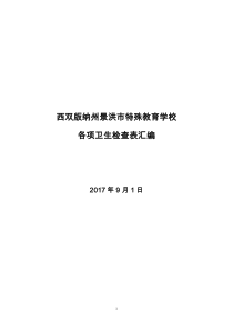 学校各项卫生检查表汇编