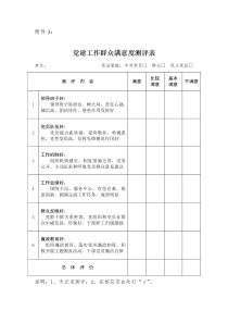 党建工作群众满意度测评表