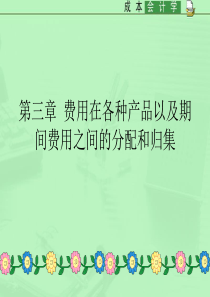 第三章 费用在各种产品以及期间费用之间的分配和归集