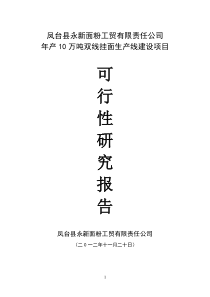 年产10万吨营养挂面项目可行性研究报告..