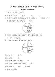 苏教版六年级数学下册单元测试题及专项检测