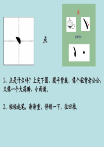 毛笔书法点横竖撇捺等笔画书写教学