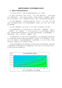 我国汽车市场发展与人均汽车保有量及人均GDP的关系