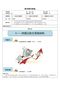 中考冲刺——记叙文思路结构、文章主旨、标题的含义及作用专题