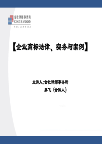 商标法律、实务与企业商标管理讲座