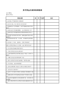 货币资金内部控制调查表