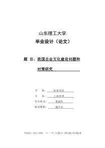 我国企业文化建设问题和对策研究