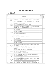 配电所、箱变等配电设备验收标准