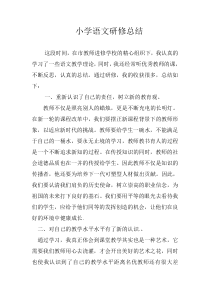 小学语文研修总结