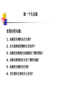 教科版小学科学五年级上册第一单元《做一个生态瓶》课件