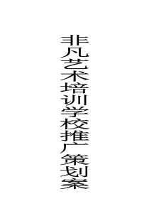 非凡艺术培训学校推广策划案