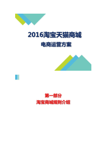 淘宝商城天猫商城电商运营方案-客服-推广-运营内部要点