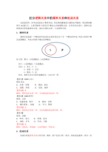 区分逻辑关系中的属种关系和组成关系