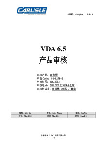 VDA6.5产品审核报告