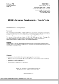 奔驰汽车EMC电磁兼容标准MBN 10284-1 2011-04