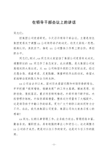 在国有企业干部调整会议上的领导发言讲话材料