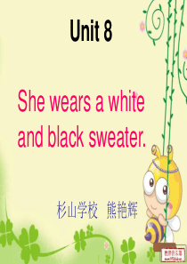 四年级英语课件___Unit 8 She wears a white and black sweat