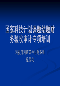 国家科技计划课题结题财务验收审计报告要求及内容0210