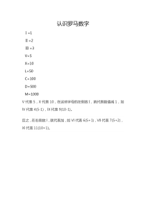 认识罗马数字