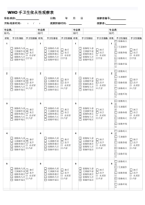 WHO手卫生依从性调查表