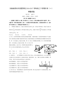 河南省郑州外国语学校2016-2017学年高二下学期月考物理试题-含答案