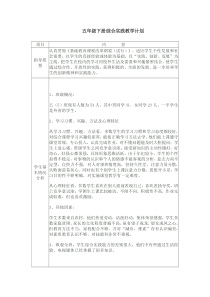 五年级下册综合实践教学计划