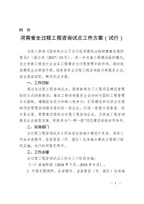 河南省全过程工程咨询试点工作方案