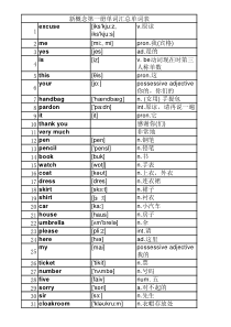 新概念第一册单词汇总单词表