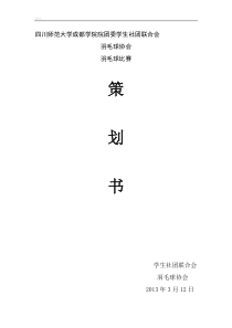 羽毛球协会策划书