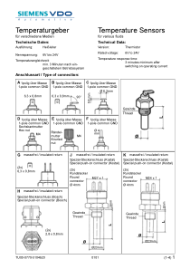 西门子VDO产品资料Temperature Sensors Product Manual