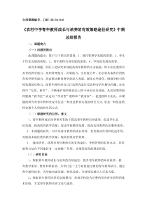 《农村中学青年教师成长与培养的有效策略途径研究》中期总结报告-