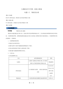 【优选整合】人教版初中化学九年级一轮-专题18-物质的分离--教案1