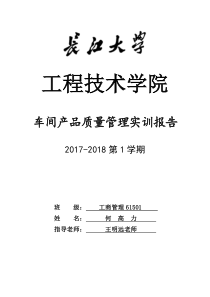 车间产品质量管理实训报告