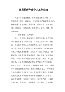 党员教师年度个人工作总结