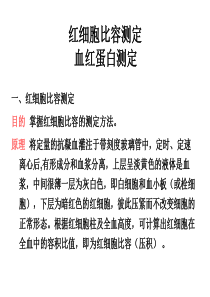 红细胞比容、血红蛋白测定