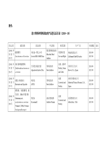 进口饲料和饲料添加剂产品登记证目录(XXXX-10)