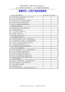 部属评价－公司产品知识检查表