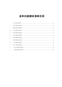 金和c6产品模块功能清单