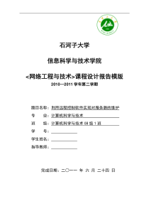 计算机网络  课程设计  利用远程控制软件实现对服务器的维护