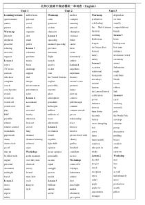 北师大版高中英语模块1一8单词表