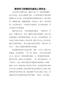 教师学习师德师风建设心得体会