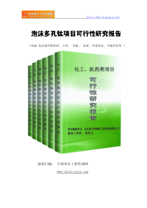 泡沫多孔钛项目可行性研究报告(专业经典案例)