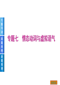 【高考英语复习方案】2015届高考二轮复习课件：专题七-情态动词与虚拟语气